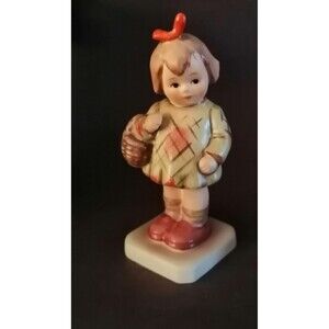 Vintage Goebel Hummel Girl Figurine I Brought You A Gift Germany Bee